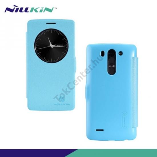 LG G3 S (D722) NILLKIN FRESH műanyag telefonvédő (bőr flip, mágneses, oldalra nyíló, Quick Window) KÉK