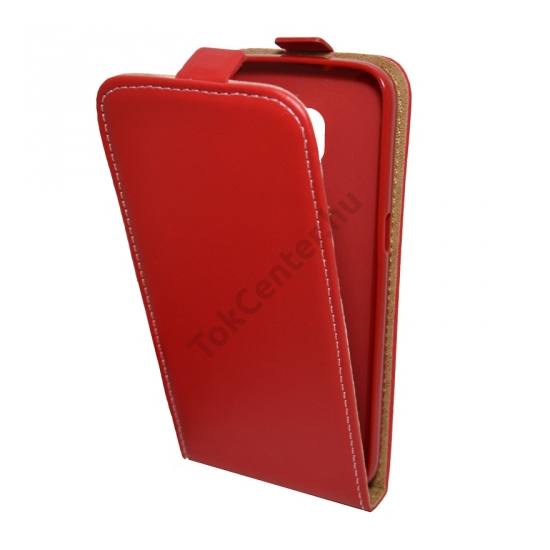 Samsung Galaxy S7 (SM-G930) Tok álló, bőr (FLIP, mágneses) PIROS