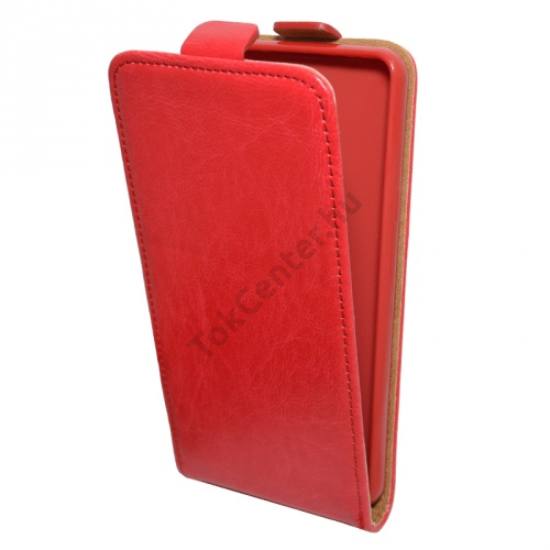 Samsung Galaxy A5 (2016) (SM-A510F) Tok álló, bőr (FLIP, mágneses) PIROS