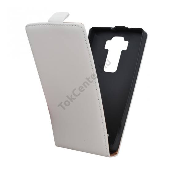 LG G Flex2 (H955) Tok álló, bőr (FLIP, mágneses) FEHÉR