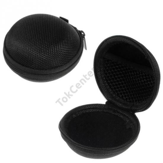 Tok textil, cipzáras (fülhallgató/james bond, 80 x 30 mm) FEKETE