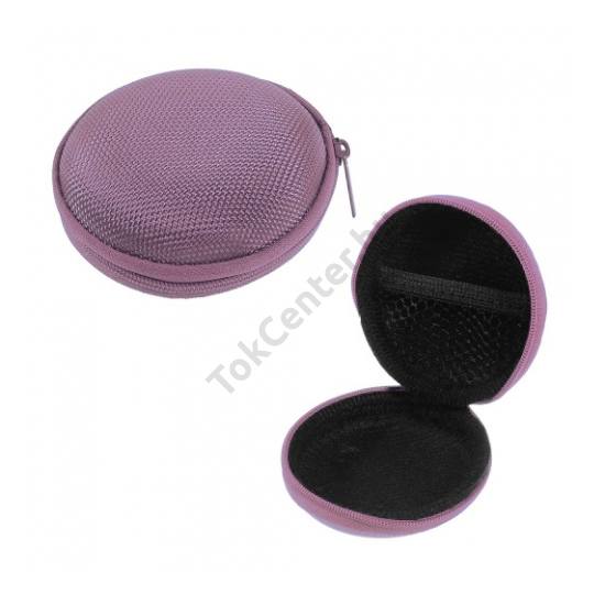 Tok textil, cipzáras (fülhallgató/james bond, 80 x 30 mm) LILA
