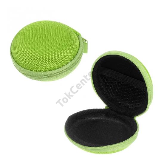 Tok textil, cipzáras (fülhallgató/james bond, 80 x 30 mm) ZÖLD
