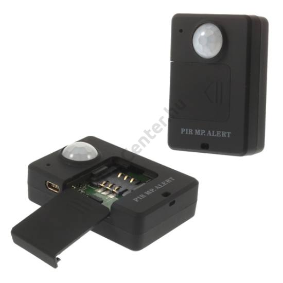 GSM riasztó (4-5m-es megközelítés esetén szirénázik, telefonnak mobil hálózaton jelez) FEKETE