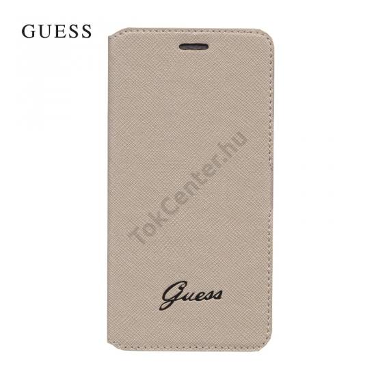 Apple iPhone 6 Plus 5.5 /Apple iPhone 6S Plus 5.5 GUESS Tori tok álló, bőr (FLIP, akkufedél, oldalra nyíló) BÉZS