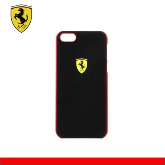 Apple iPhone 5C Ferrari Scuderia műanyag telefonvédő (gumírozott) FEKETE