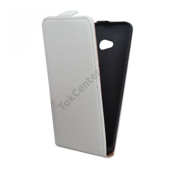 Microsoft Lumia 640 Tok álló, bőr (FLIP, mágneses) FEHÉR