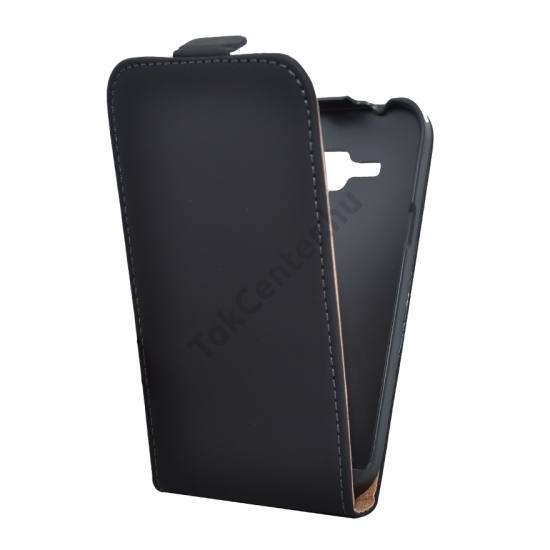 Samsung Galaxy J1 (SM-J100) Tok álló, bőr (FLIP, mágneses) FEKETE