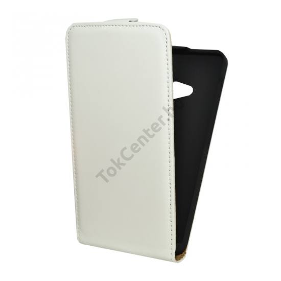 Microsoft Lumia 535 Tok álló, bőr (FLIP, mágneses) FEHÉR
