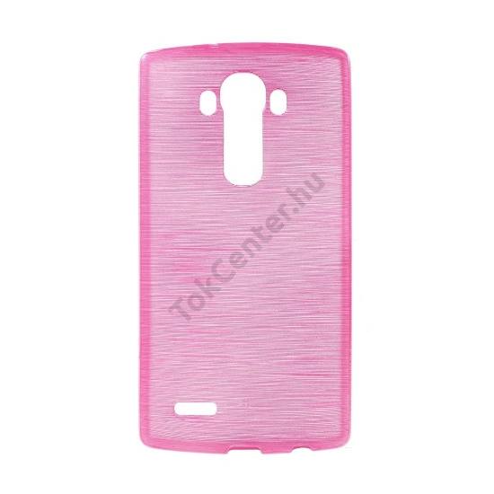 LG G4 (H815) Telefonvédő gumi / szilikon (szálcsiszolt mintázat) RÓZSASZÍN