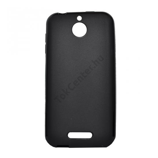 HTC Desire 510 Telefonvédő gumi / szilikon (fényes keret) FEKETE