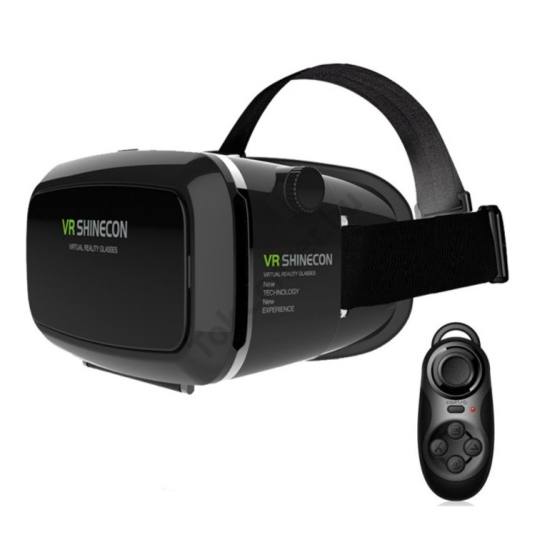 Videoszemüveg (VR 3D, filmnézéshez ideális, BLUETOOTH távirányító, 4-6Ą kijelzőhöz) FEKETE