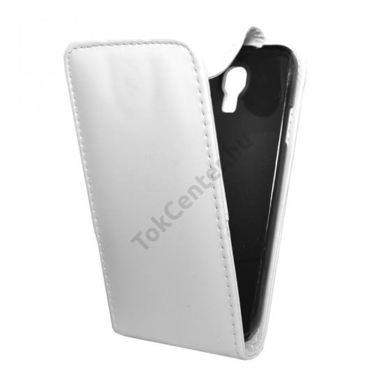 Samsung Galaxy S IV. (GT-I9500) Tok álló, bőr (FLIP, mágneses) FEHÉR