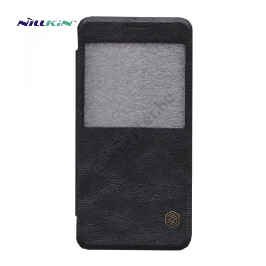 Samsung Galaxy A5 (2016) (SM-A510F) NILLKIN QIN tok álló, bőr (FLIP, oldalra nyíló, S-View Cover) FEKETE