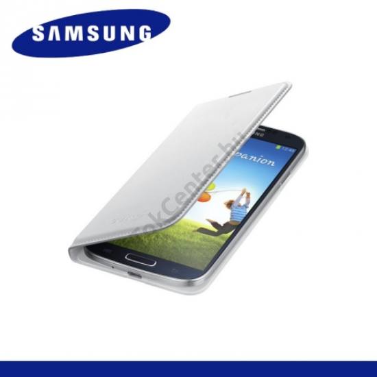 Samsung Galaxy S IV. (GT-I9500) Műanyag telefonvédő (FLIP, akkufedél, oldalra nyíló) FEHÉR (EF-FI950BWEGWW)