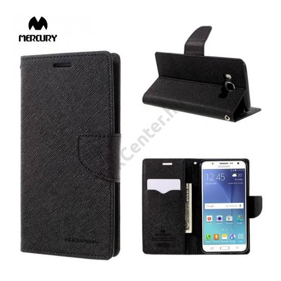 Samsung Galaxy J5 (2016) (SM-J510) MERCURY Fancy Diary tok álló, bőr (FLIP, mágneses, oldalra nyíló, bankkártya tartó, asztali tartó funkció) FEKETE
