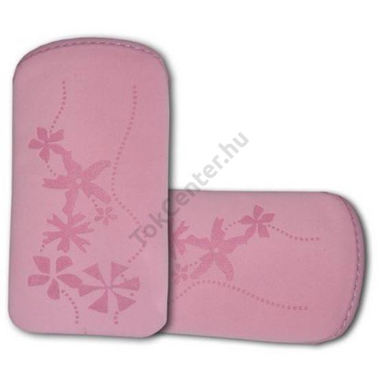 Tok álló, neoprén (virág mintás, nyitott, nyakpánt bújtató) L méret, RÓZSASZÍN