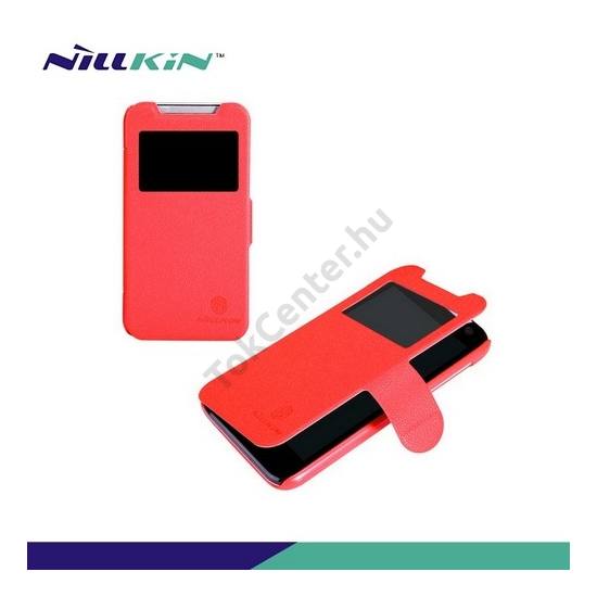 HTC Desire 310 NILLKIN FRESH műanyag telefonvédő (bőr flip, mágneses, oldalra nyíló, hívószámkijelzés, S-View Cover) PIROS