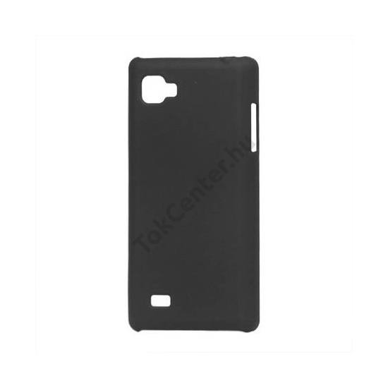 LG Optimus 4X HD (P880) Műanyag telefonvédő gumírozott FEKETE