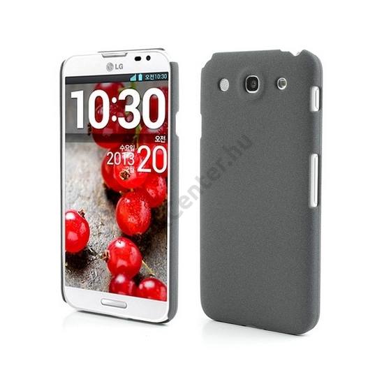 LG Optimus G Pro (E985) Műanyag telefonvédő (gumírozott, érdes felületű) SZÜRKE