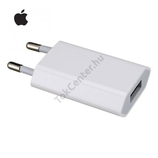 Hálózati adapter, USB aljzat (5V / 1000mA, 5W, kábel NÉLKÜL! Apple) FEHÉR (MD813ZM/A)