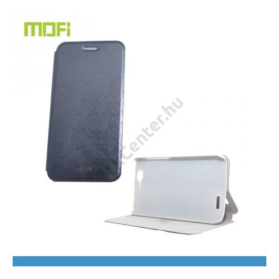 Huawei Ascend G7 MOFI RUI tok álló, bőr (FLIP, oldalra nyíló, asztali tartó funkció, szilikon tartó) FEKETE