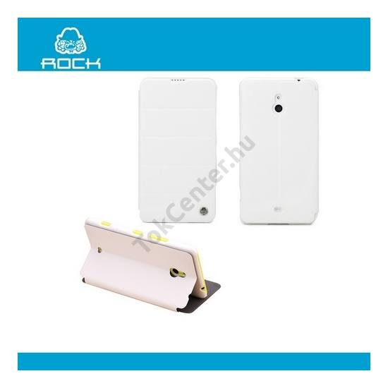 Nokia Lumia 1320 ROCK EXCEL műanyag telefonvédő (bőr flip, oldalra nyíló) FEHÉR