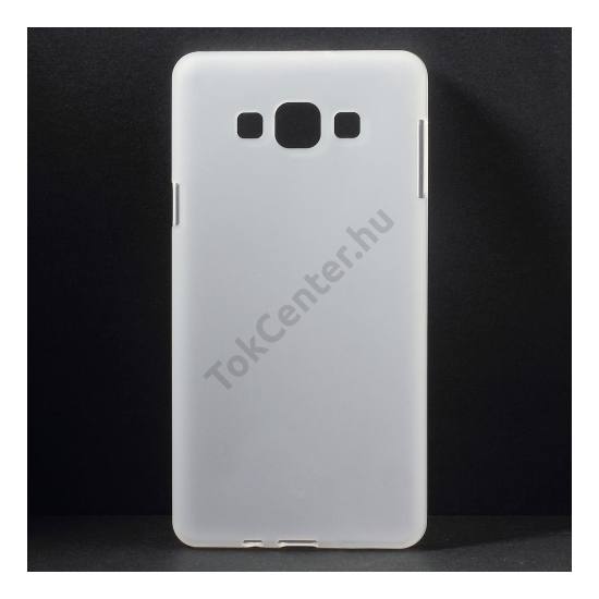 Samsung Galaxy A7 (SM-A700F) Telefonvédő gumi / szilikon (fényes keret) ÁTLÁTSZÓ FEHÉR