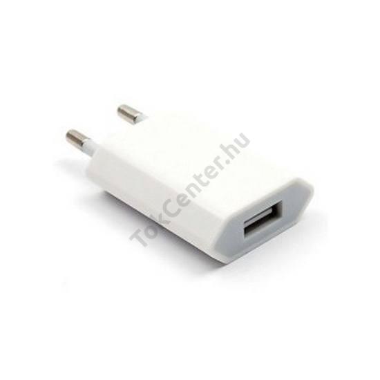 Hálózati adapter USB aljzat (5V / 1000mA, kábel NÉLKÜL!) FEHÉR