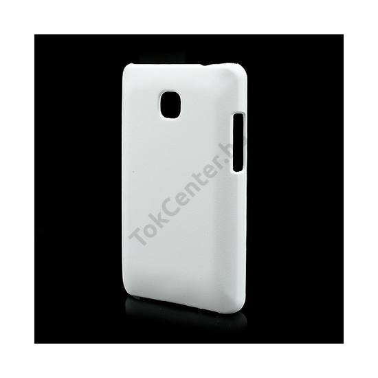 LG Optimus L3 II. (E430) Műanyag telefonvédő gumírozott FEHÉR