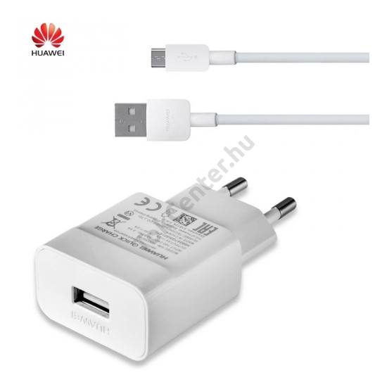 Hálózati töltő USB aljzat (5V / 2000mA, C02450768A microUSB kábel, gyorstöltés támogatás) FEHÉR
