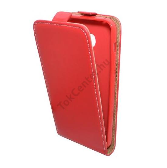 Apple iPhone 7 4.7 / Apple iPhone 8 4.7 / Apple iPhone SE (2020) Tok álló, bőr hatású (FLIP, lefelé nyíló, szilikon tartó) PIROS