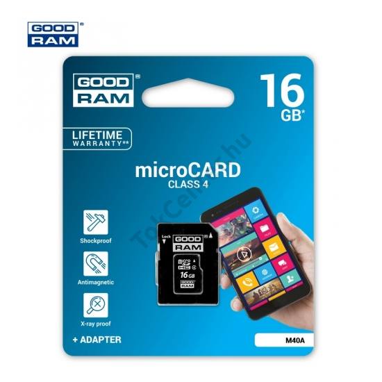 MEMÓRIA KÁRTYA TransFlash 16 GB (microSDHC, Class 4) + SD adapter