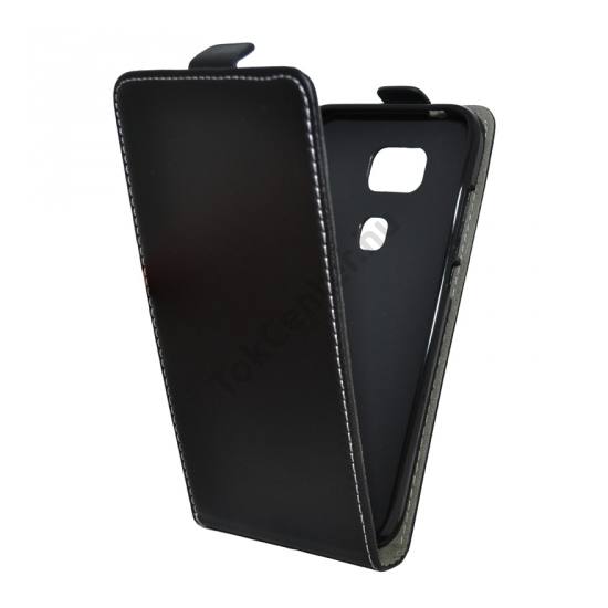Huawei G8 Tok álló, bőr (FLIP, mágneses) FEKETE