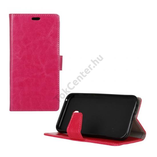 Samsung Galaxy A3 (2017) (SM-A320F) Tok álló, bőr (FLIP, oldalra nyíló, asztali tartó funkció) RÓZSASZÍN