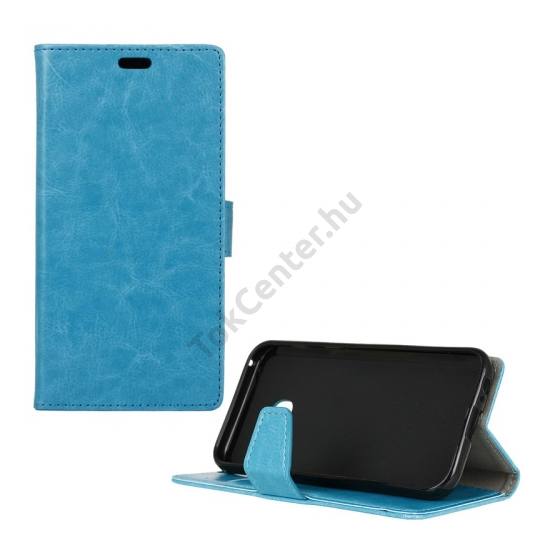 Samsung Galaxy A3 (2017) (SM-A320F) Tok álló, bőr (FLIP, oldalra nyíló, asztali tartó funkció) KÉK