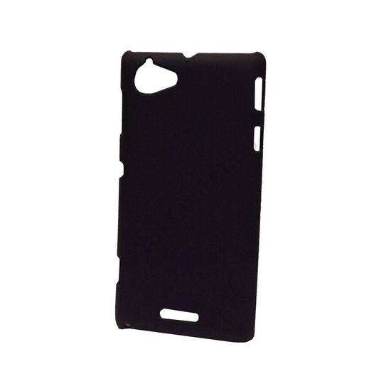 Sony Xperia L (C2105) Műanyag telefonvédő gumírozott FEKETE