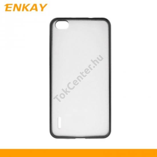 Huawei Honor 6 ENKAY műanyag telefonvédő (szilikon keret)  MATT ÁTLÁTSZÓ/FEKETE