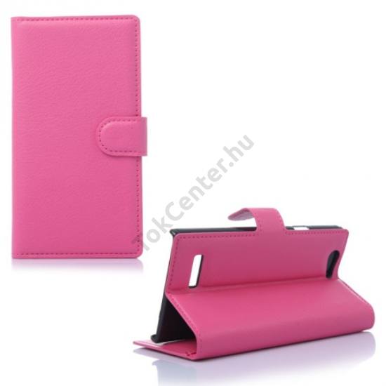 ZTE Blade L2 Tok álló, bőr (FLIP, mágneses, oldalra nyíló, bankkártya  tartó, asztali tartó funkció) MAGENTA