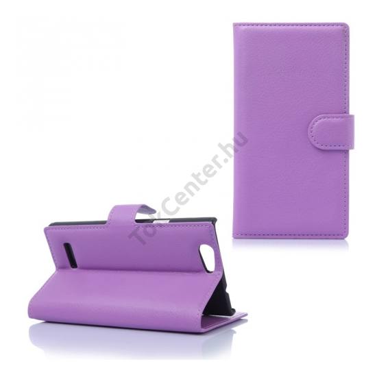 ZTE Blade L2 Tok álló, bőr (FLIP, mágneses, oldalra nyíló, bankkártya  tartó, asztali tartó funkció) LILA