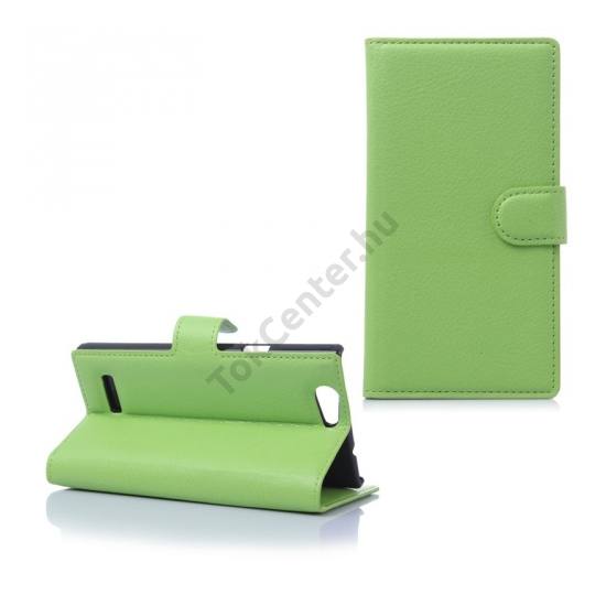 ZTE Blade L2 Tok álló, bőr (FLIP, mágneses, oldalra nyíló, bankkártya  tartó, asztali tartó funkció) ZÖLD