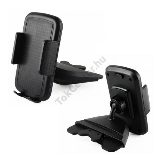 Autós tartó (CD lejátszóba , 360°-ban forgatható, 70-92 mm széles) FEKETE