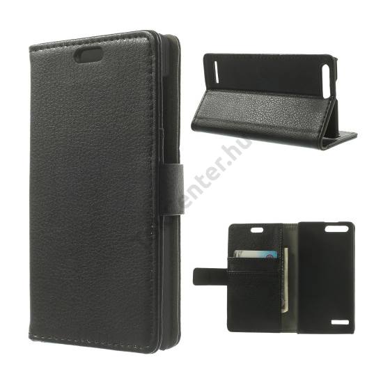 Huawei Ascend G6 LTE 4G Tok álló, bőr (FLIP, oldalra nyíló, asztali tartó funkció) FEKETE