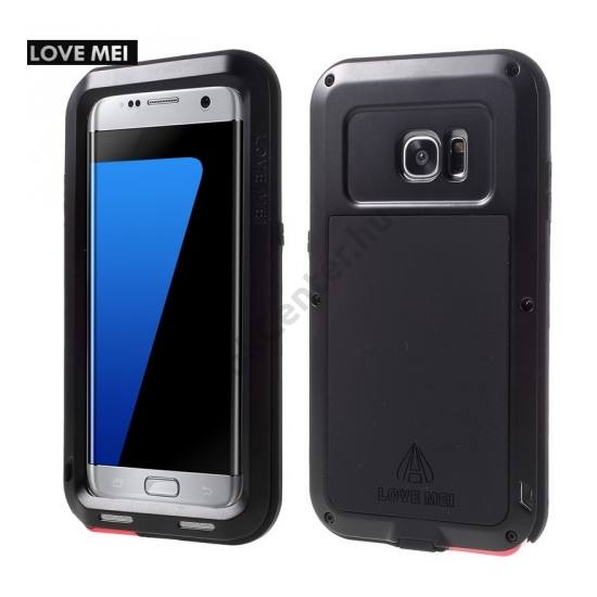 Samsung Galaxy S7 EDGE (SM-G935) LOVE MEI Defender telefonvédő gumi (ütésálló, fém keret) FEKETE