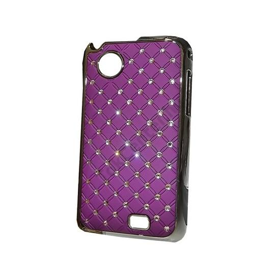 Samsung Champ2 (GT-C3300) Műanyag telefonvédő (strasszkő) LILA