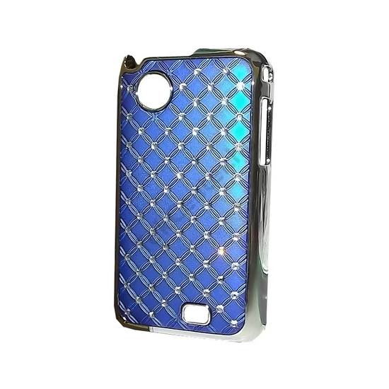 Samsung Champ2 (GT-C3300) Műanyag telefonvédő (strasszkő) SÖTÉTKÉK