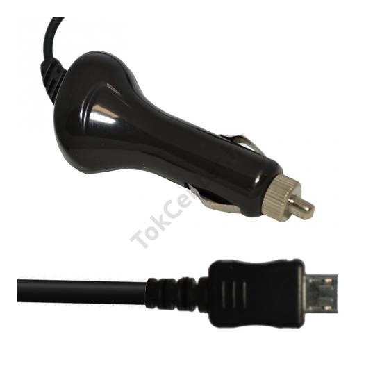 Szivargyújtó töltő / autós töltő (microUSB, 5V / 2100mA) FEKETE