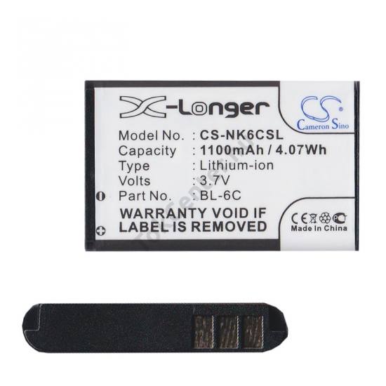 Akku 1100 mAh LI-ION (BL-6C kompatibilis)