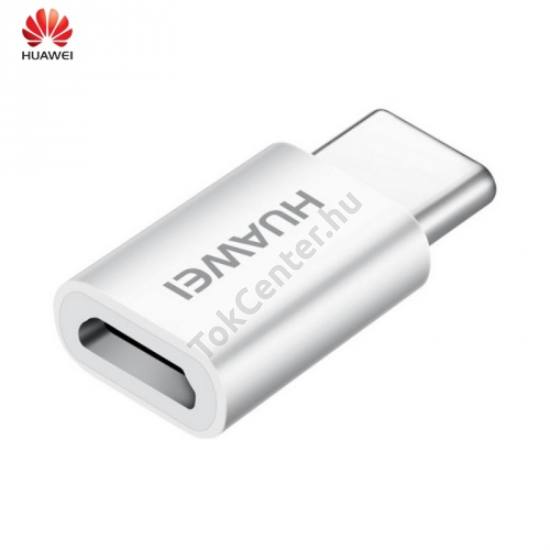 Adapter (microUSB-USB Type-C, töltéshez, adatátvitelhez, OTG) FEHÉR
