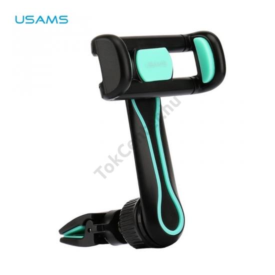 USAMS gépkocsi / autó tartó (szellőzőre rögzíthető, 360°-ban forgatható, 50-81 mm) FEKETE/KÉK